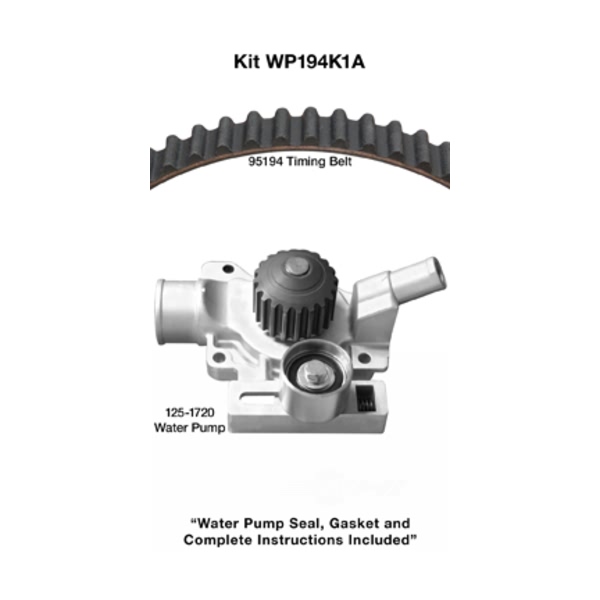 Dayco Timing Belt Kit With Water Pump WP194K1A