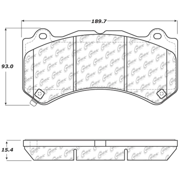 Centric Posi Quiet™ Semi-Metallic Front Disc Brake Pads 104.14051