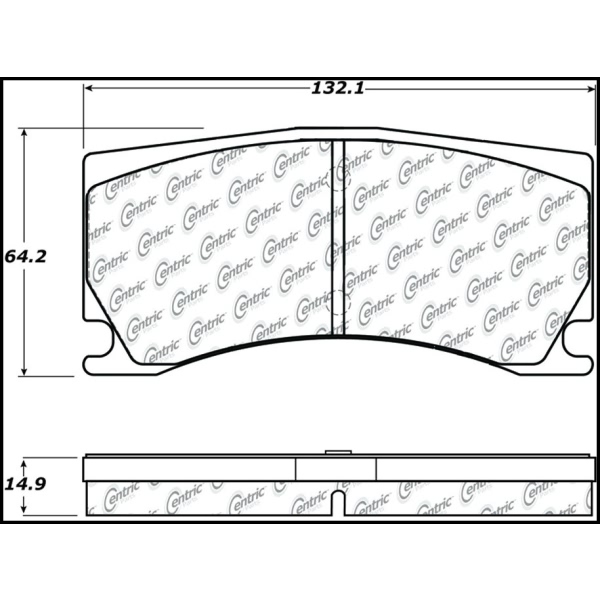 Centric Posi Quiet™ Semi-Metallic Rear Disc Brake Pads 104.13560