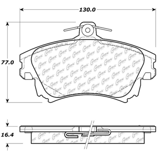 Centric Posi Quiet™ Semi-Metallic Front Disc Brake Pads 104.08370