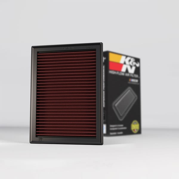 K&N 33 Series Panel Red Air Filter （8.813" L x 6.625" W x 1" H) 33-2409