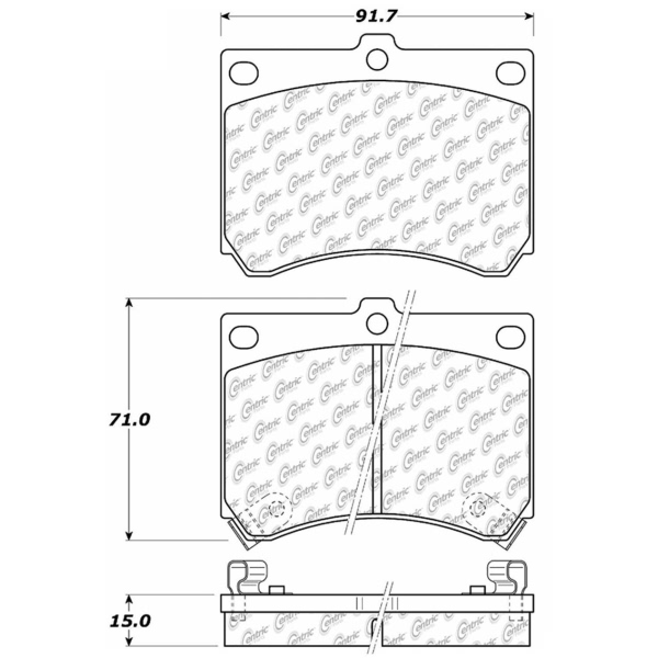 Centric Posi Quiet™ Semi-Metallic Front Disc Brake Pads 104.04730