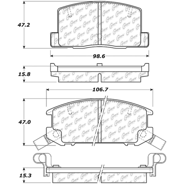 Centric Posi Quiet™ Ceramic Rear Disc Brake Pads 105.06570