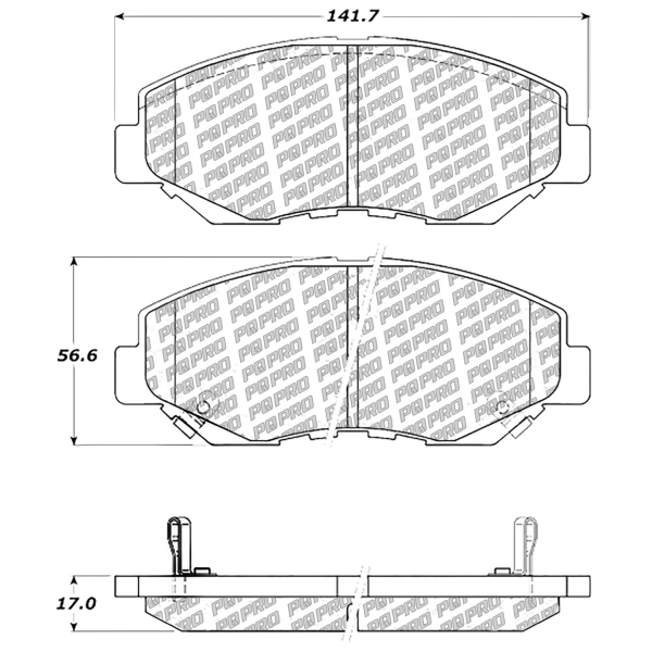 Centric Posi Quiet Pro™ Ceramic Front Disc Brake Pads 500.09140