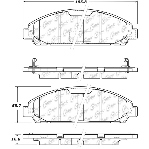 Centric Premium Ceramic Front Disc Brake Pads 301.17910