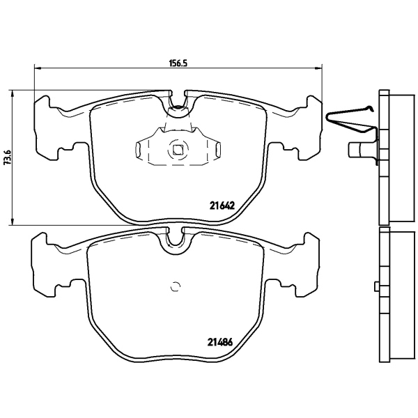 brembo Premium Low-Met OE Equivalent Front Brake Pads P06021