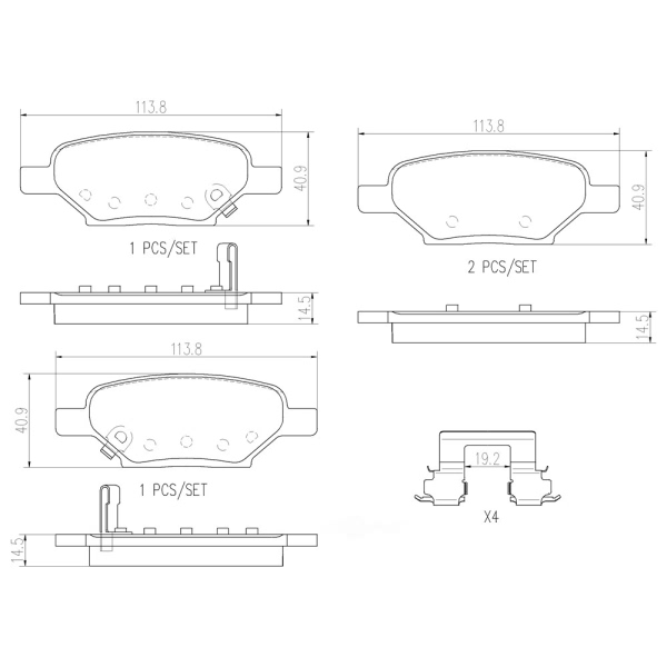 brembo Premium Ceramic Rear Disc Brake Pads P10031N