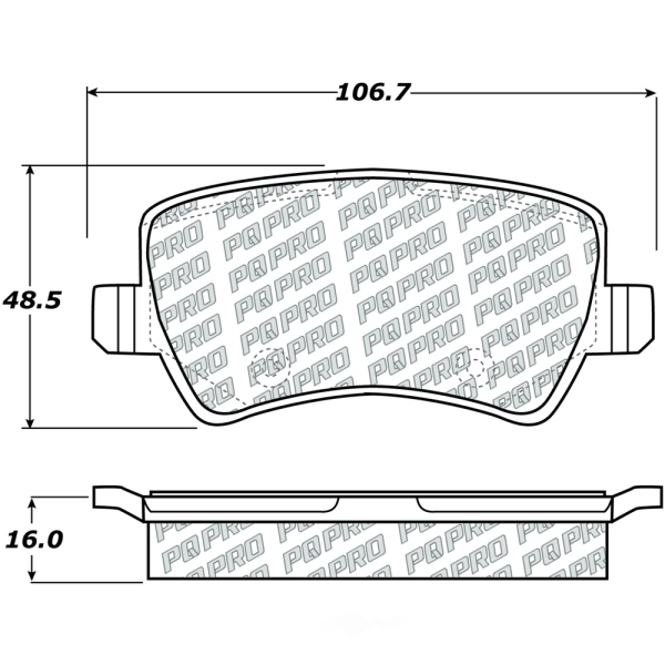 Centric Posi Quiet Pro™ Semi-Metallic Rear Disc Brake Pads 500.13071