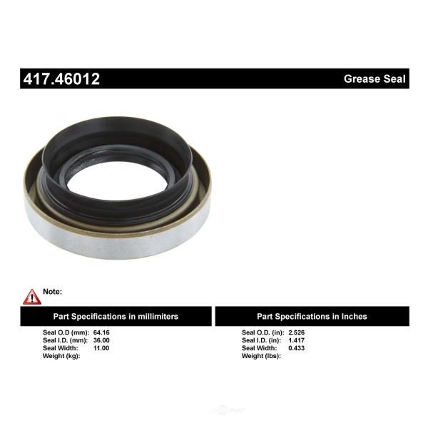 Centric Premium™ Axle Shaft Seal 417.46012
