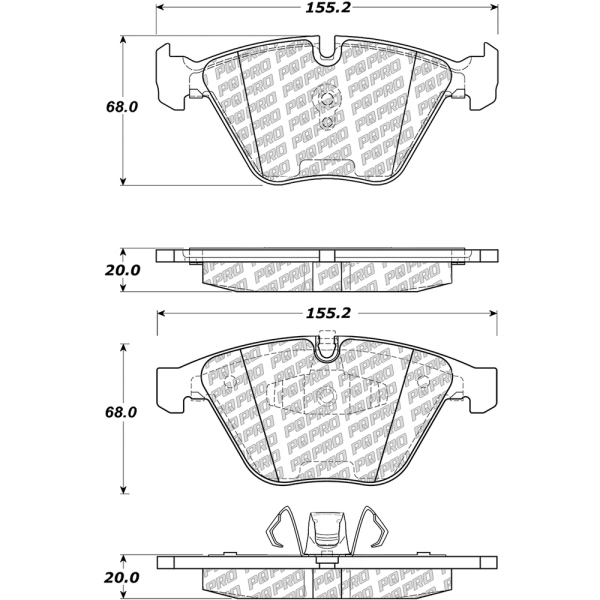 Centric Posi Quiet Pro™ Semi-Metallic Front Disc Brake Pads 500.12600