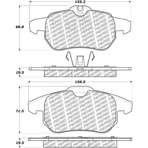 Centric Posi Quiet Pro™ Semi-Metallic Front Disc Brake Pads 500.09721