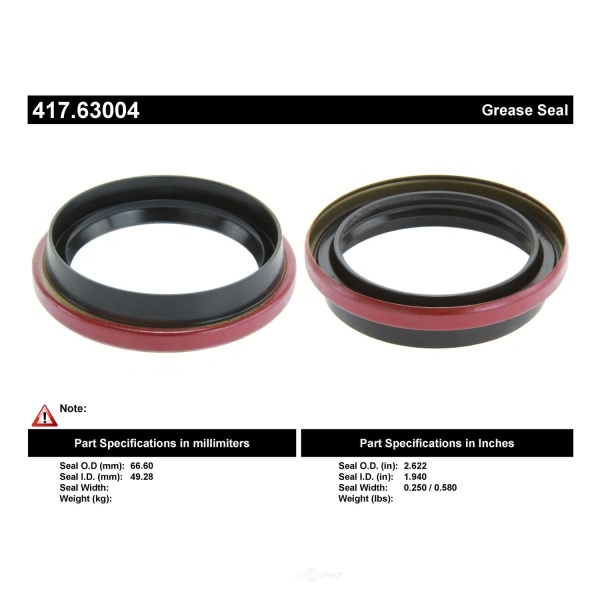 Centric Premium™ Front Inner Wheel Seal 417.63004