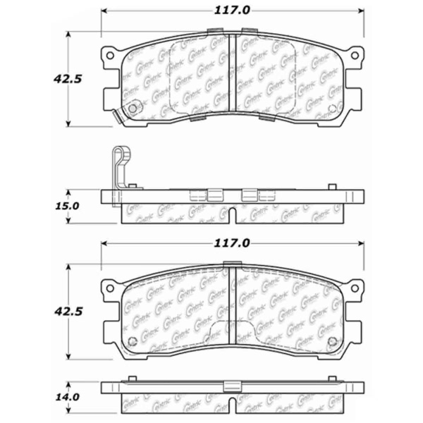 Centric Posi Quiet™ Ceramic Rear Disc Brake Pads 105.05531