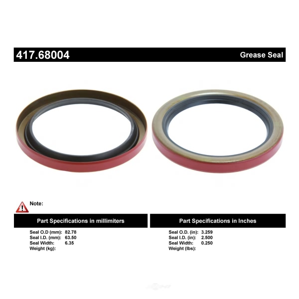 Centric Premium™ Front Wheel Seal 417.68004