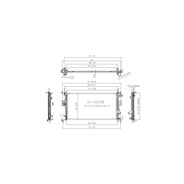 TYC Engine Coolant Radiator 13219