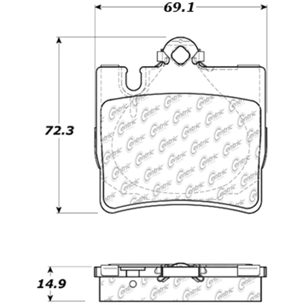 Centric Posi Quiet™ Extended Wear Semi-Metallic Rear Disc Brake Pads 106.08480