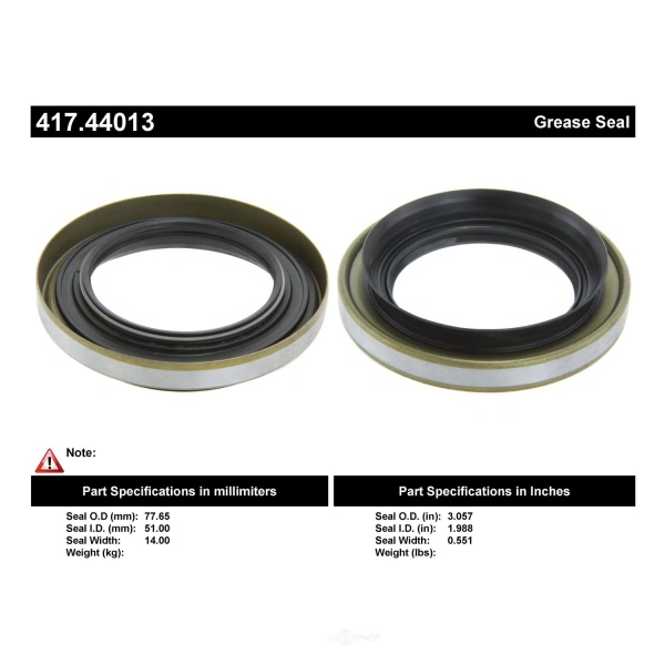 Centric Premium™ Front Wheel Seal 417.44013
