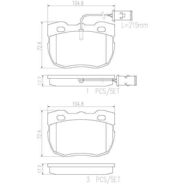 brembo Premium Ceramic Front Disc Brake Pads P44004N