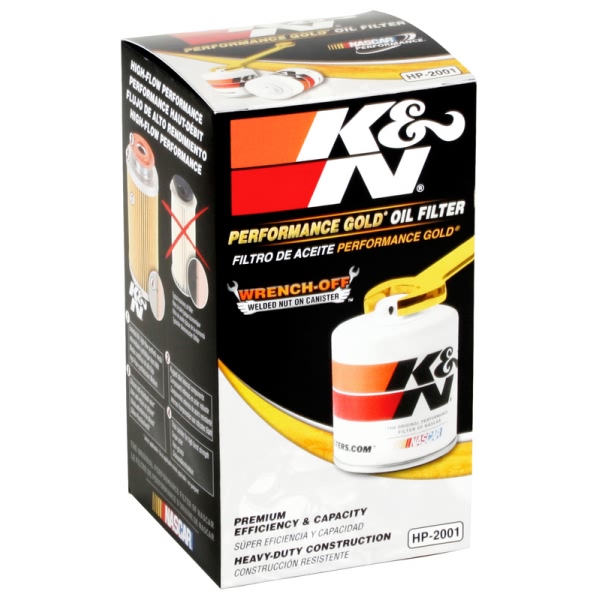 K&N Performance Gold™ Wrench-Off Oil Filter HP-2001