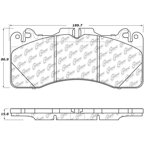 Centric Posi Quiet™ Semi-Metallic Front Disc Brake Pads 104.14400