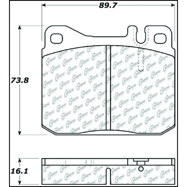 Centric Posi Quiet™ Semi-Metallic Front Disc Brake Pads 104.01451