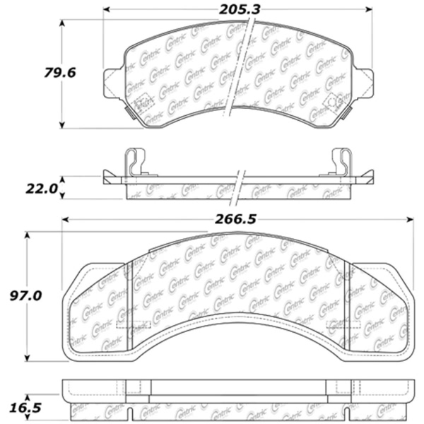 Centric Premium Semi-Metallic Front Disc Brake Pads 300.07170