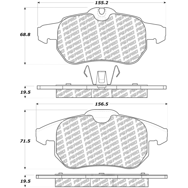 Centric Posi Quiet Pro™ Semi-Metallic Front Disc Brake Pads 500.09720