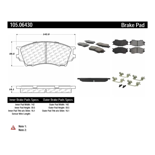 Centric Posi Quiet™ Ceramic Front Disc Brake Pads 105.06430