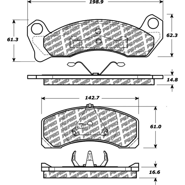 Centric Posi Quiet Pro™ Semi-Metallic Front Disc Brake Pads 500.04990