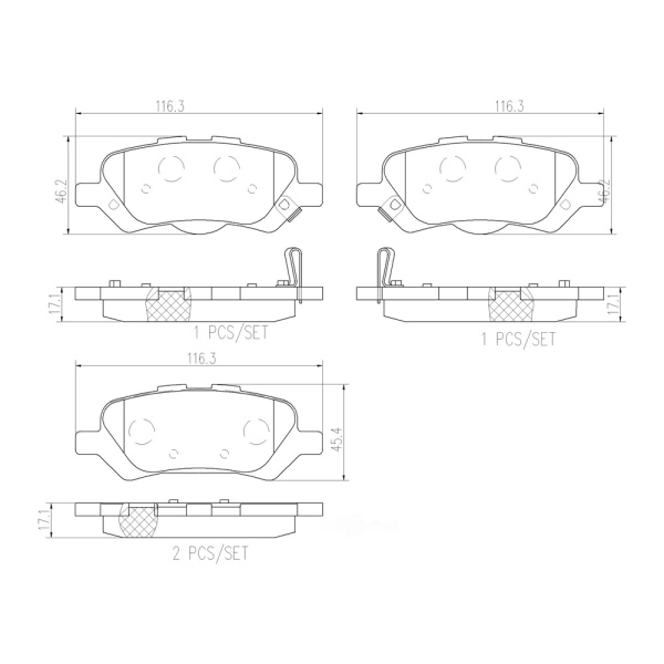 brembo Premium Ceramic Rear Disc Brake Pads P83158N