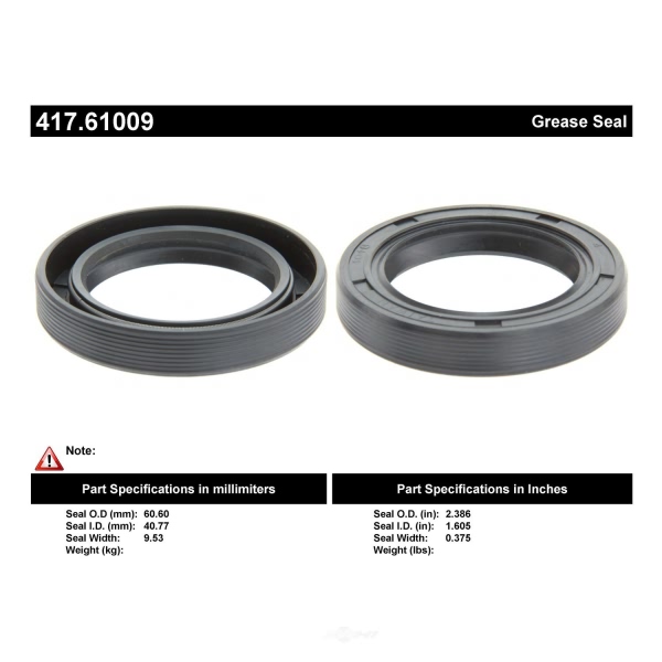 Centric Premium™ Front Inner Wheel Seal 417.61009