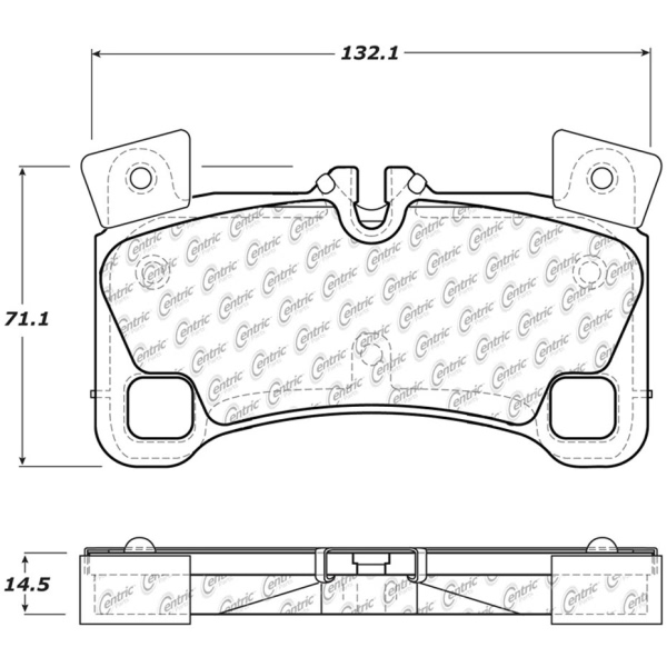 Centric Posi Quiet™ Semi-Metallic Rear Disc Brake Pads 104.13500