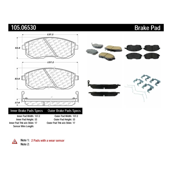 Centric Posi Quiet™ Ceramic Front Disc Brake Pads 105.06530