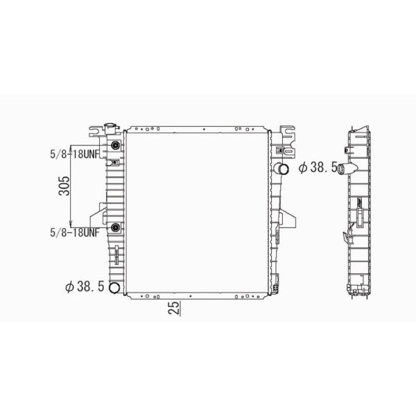 TYC Engine Coolant Radiator 1824