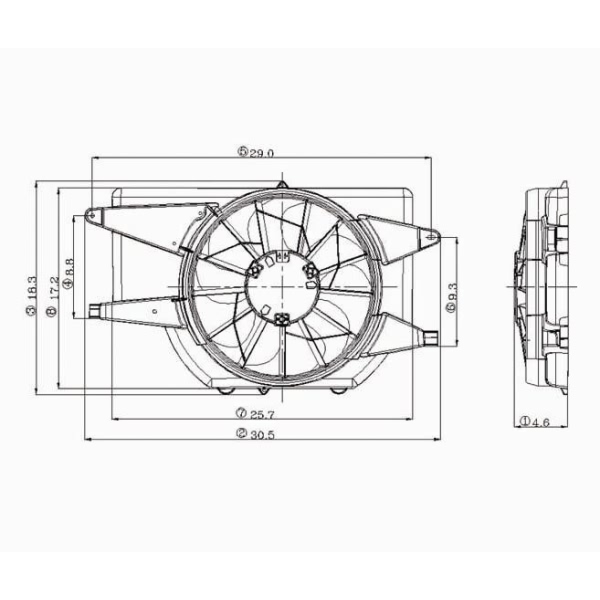 TYC Dual Radiator And Condenser Fan Assembly 620850