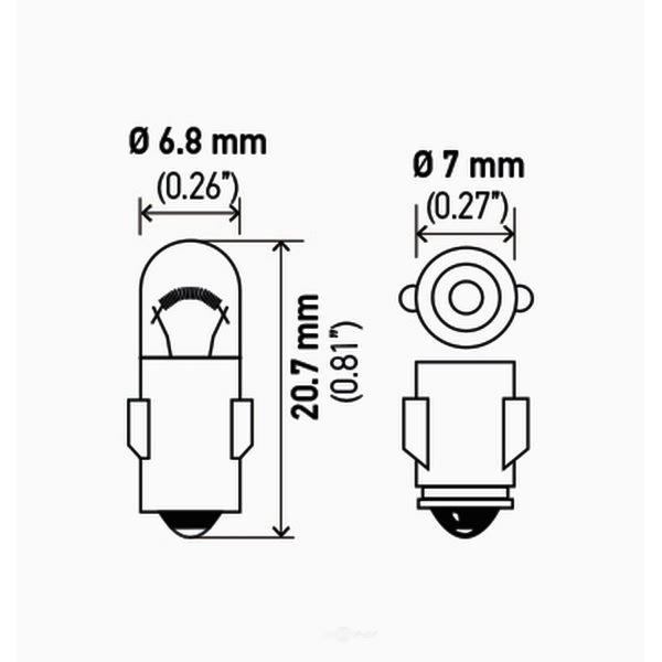 Hella 3898Tb Standard Series Incandescent Miniature Light Bulb 3898TB