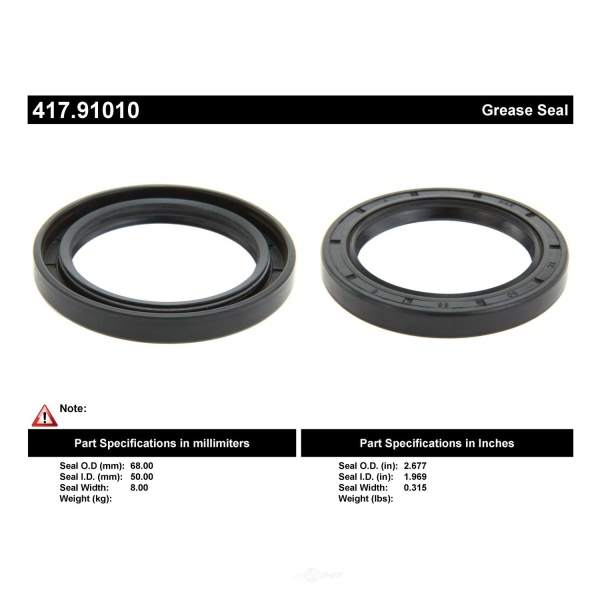 Centric Premium™ Front Inner Wheel Seal 417.91010