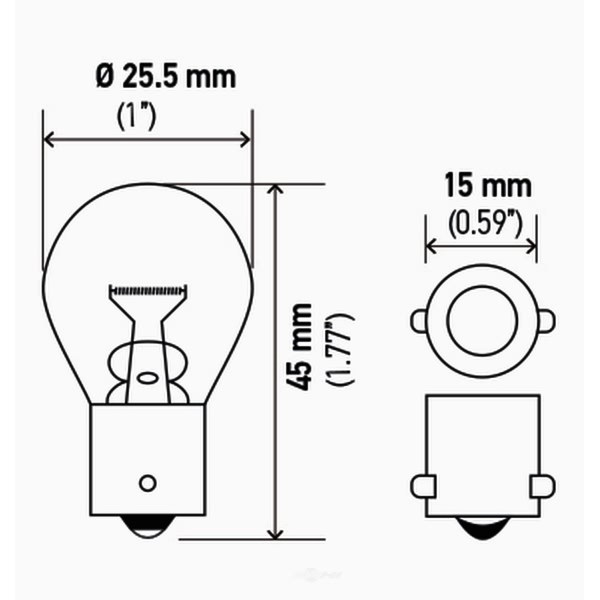 Hella 1141Tb Standard Series Incandescent Miniature Light Bulb 1141TB