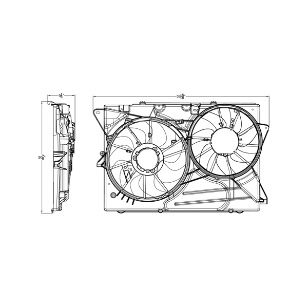 TYC Dual Radiator And Condenser Fan Assembly 623190