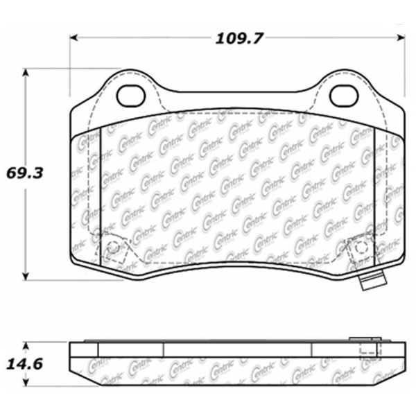 Centric Premium Semi-Metallic Rear Disc Brake Pads 300.10530