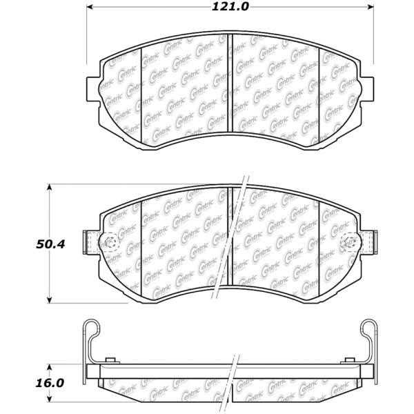 Centric Posi Quiet™ Semi-Metallic Front Disc Brake Pads 104.04220