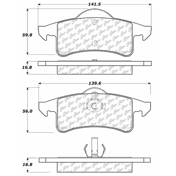 Centric Posi Quiet™ Semi-Metallic Rear Disc Brake Pads 104.07910