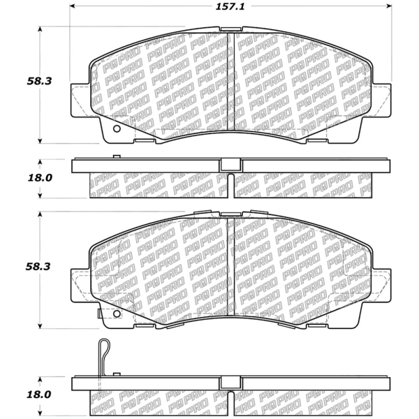 Centric Posi Quiet Pro™ Ceramic Front Disc Brake Pads 500.11020