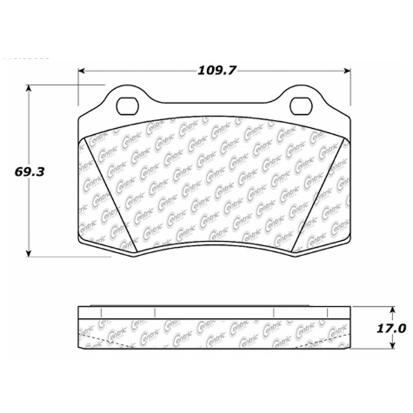 Centric Posi Quiet™ Extended Wear Semi-Metallic Front Disc Brake Pads 106.05920