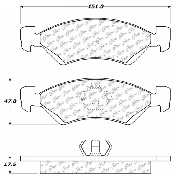 Centric Premium™ Semi-Metallic Brake Pads With Shims And Hardware 300.01700