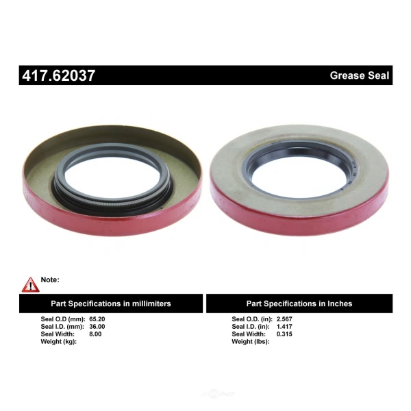 Centric Premium™ Axle Shaft Seal 417.62037