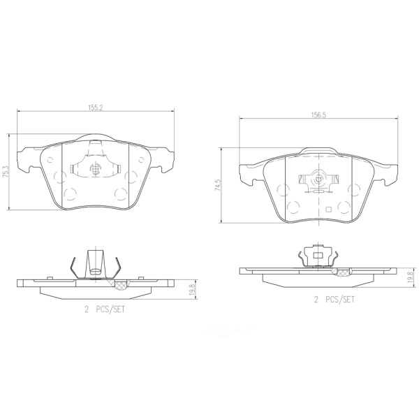 brembo Premium Ceramic Front Disc Brake Pads P86018N