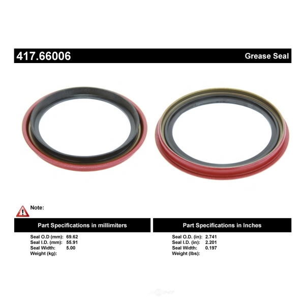 Centric Premium™ Front Wheel Seal 417.66006