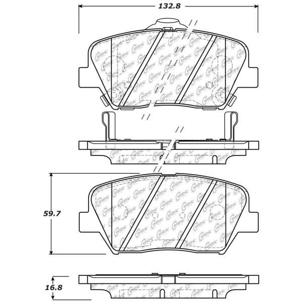 Centric Posi Quiet™ Ceramic Front Disc Brake Pads 105.14320