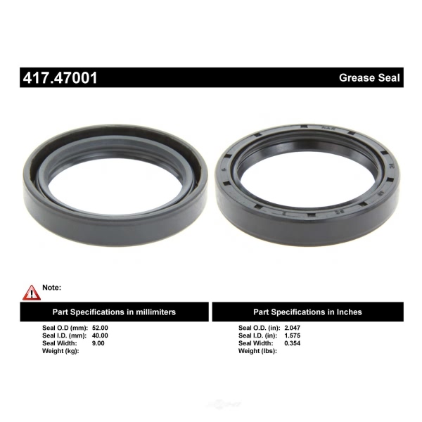 Centric Premium™ Axle Shaft Seal 417.47001
